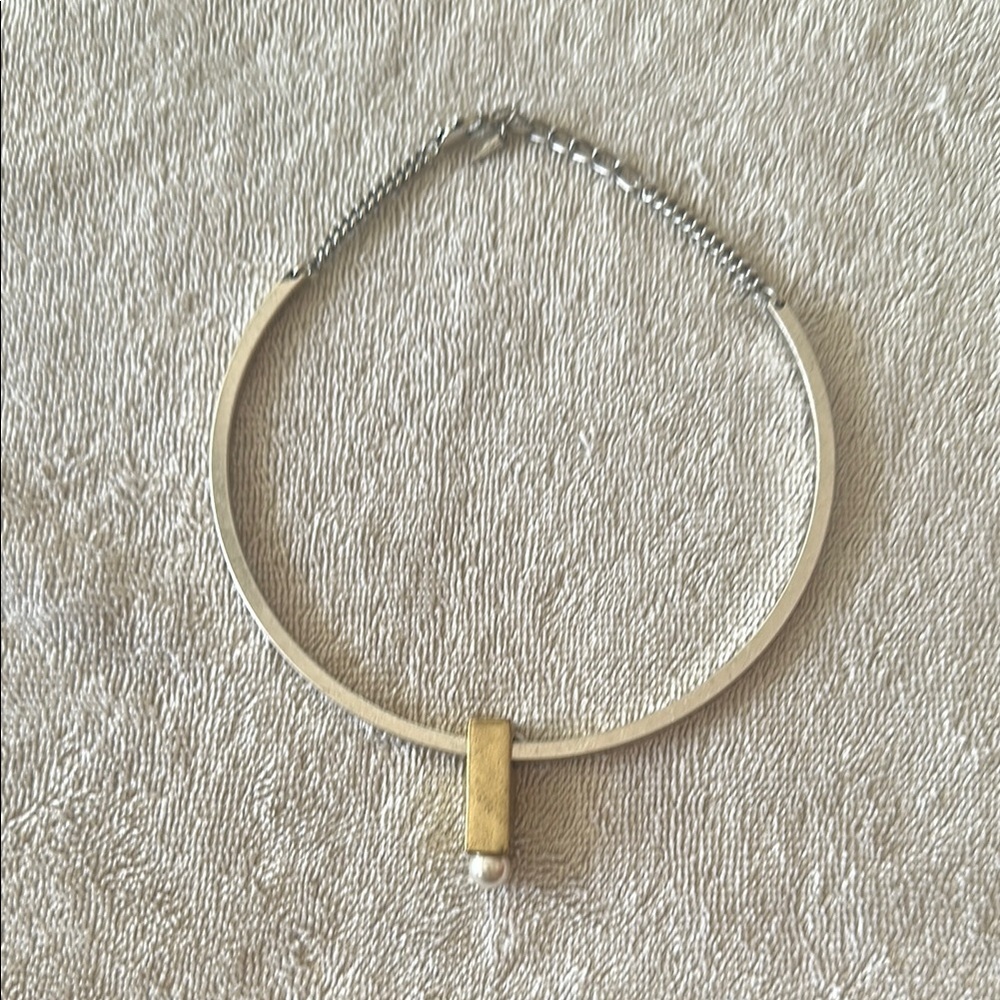 Modern Gold and Silver Two-Tone Necklace